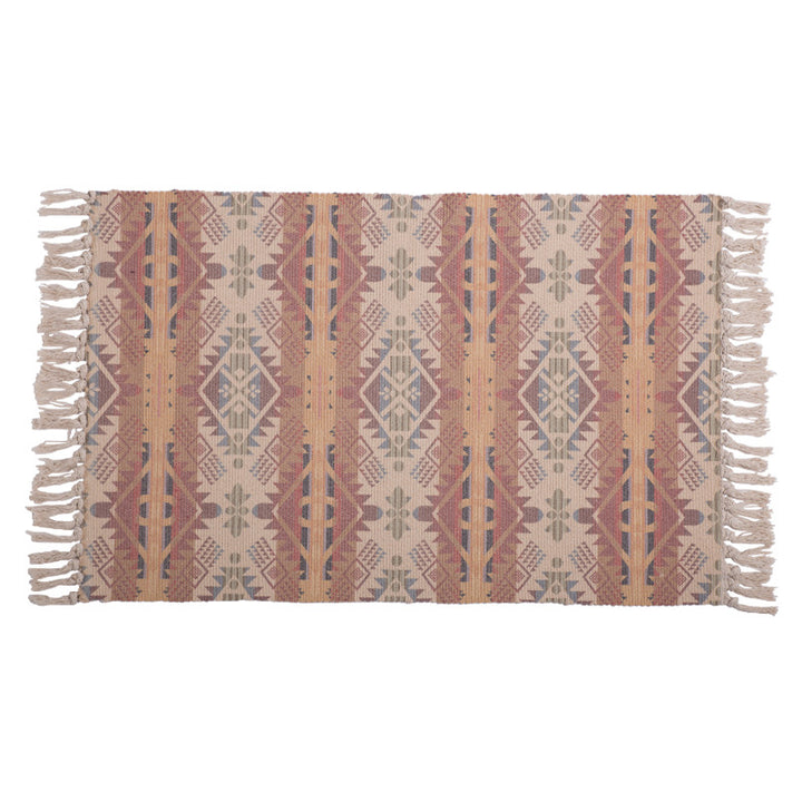 Decorative runner for dining table and console in Boho-Mandala design with fringes Bowlift