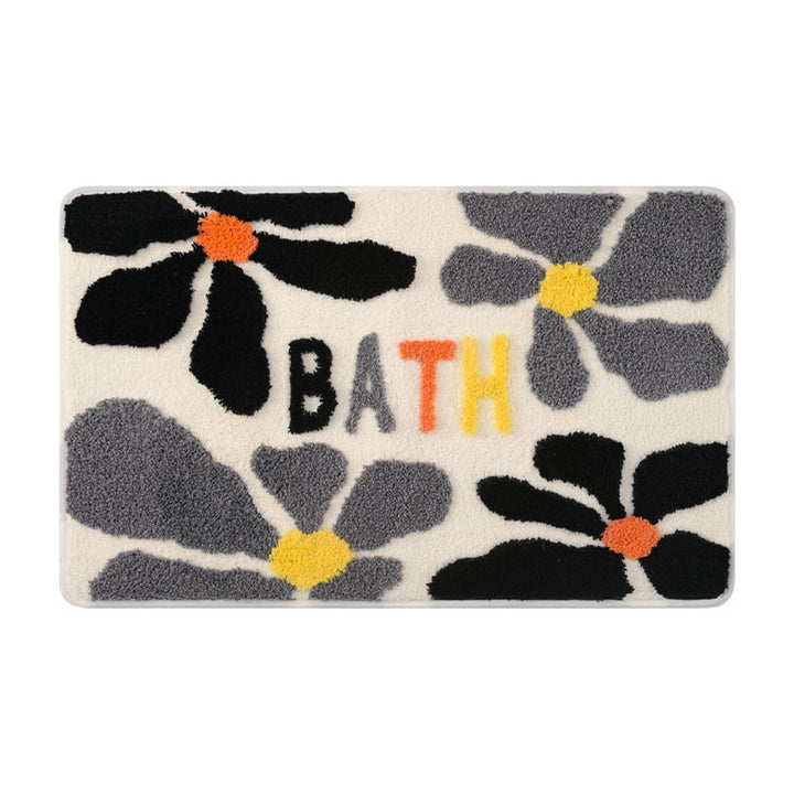 Floral-Themed Memory Foam Bath Mat Bowlift