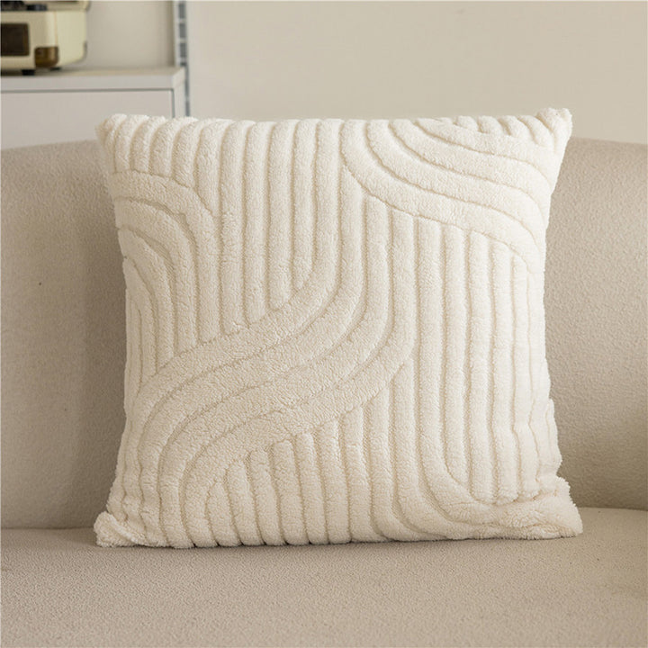 Decorative Rectangular Bouclé Textured Lumbar Throw Pillow