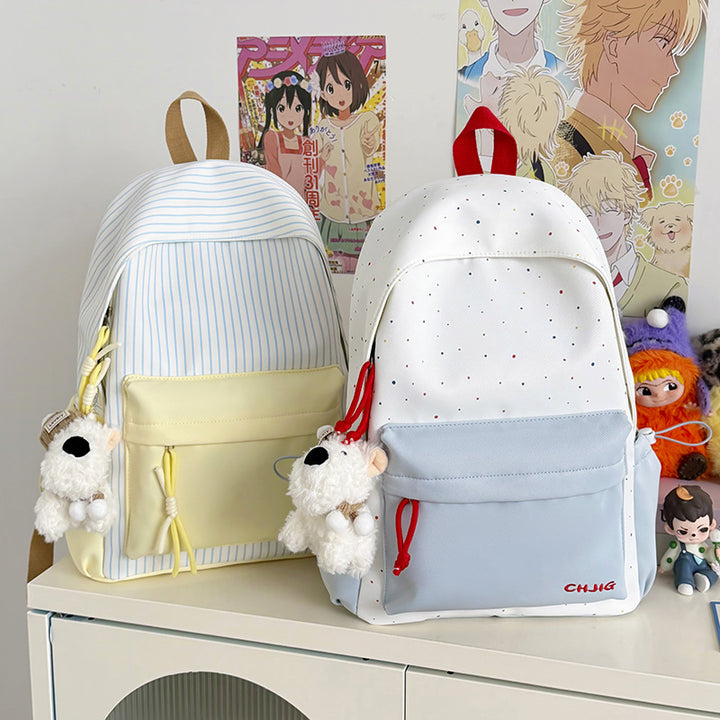 Stylish Casual Dot-Patterned Backpack Bowlift