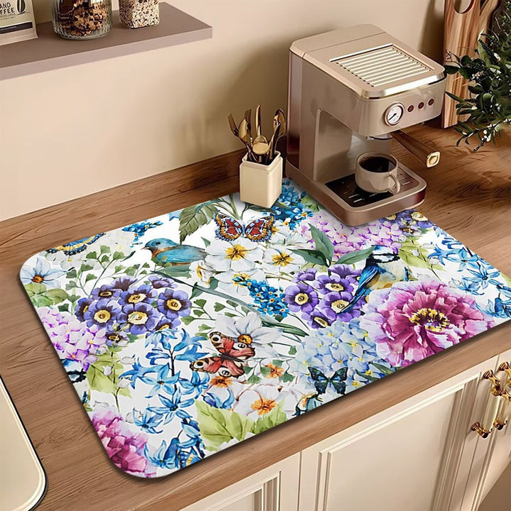 Floral Printed Kitchen Mat Bowlift