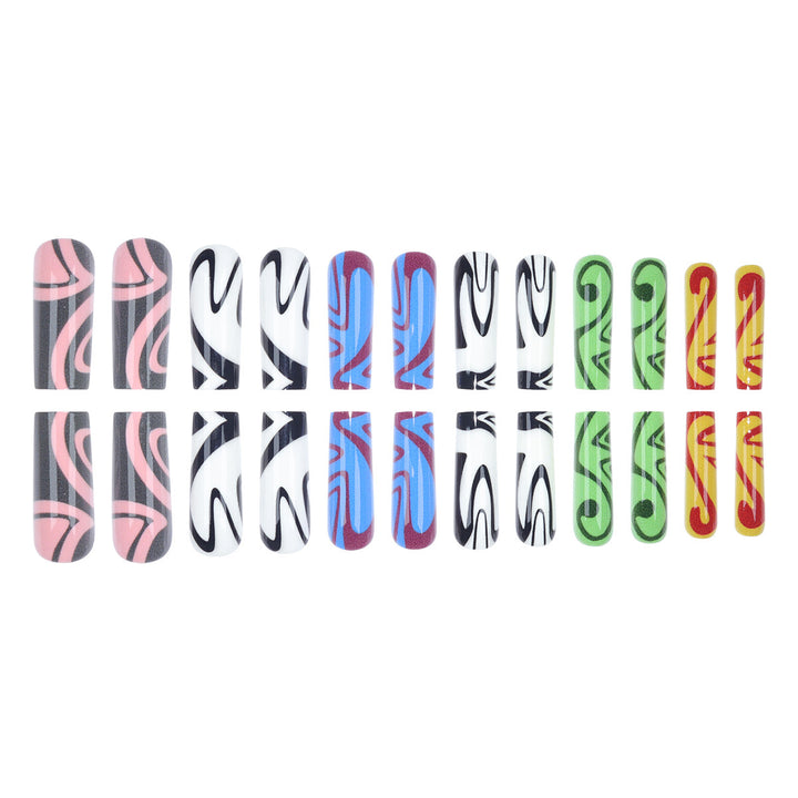 Artistic Marble-Effect Press-On Nails Bowlift