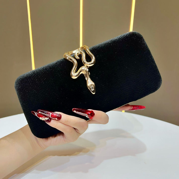 Elegant Snake-Design Evening Clutch