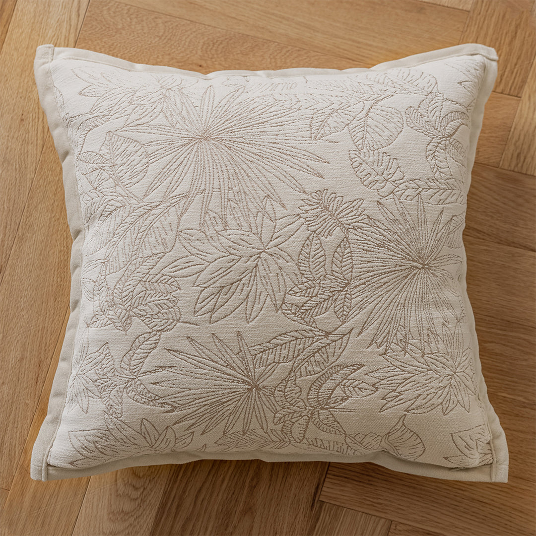 Elegant decorative pillow with leaf pattern