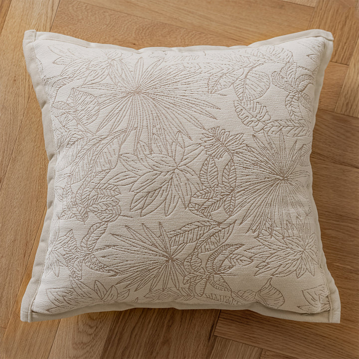 Elegant decorative pillow with leaf pattern