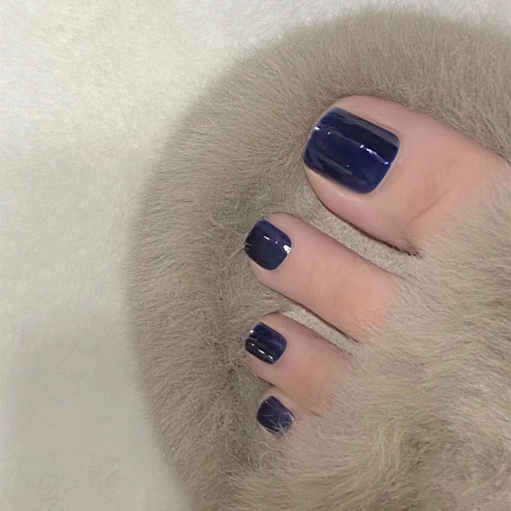 Glossy Square Press-On Toe Nails