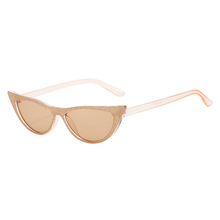 Women's Cat-Eye Sunglasses with Glittering Frame Bowlift
