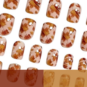 Autumn-Inspired Leaf Print Nail Art Bowlift