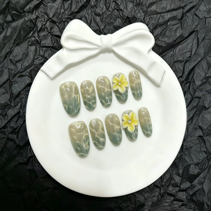 Decorative Floral Press-On Nails Set  1791774257