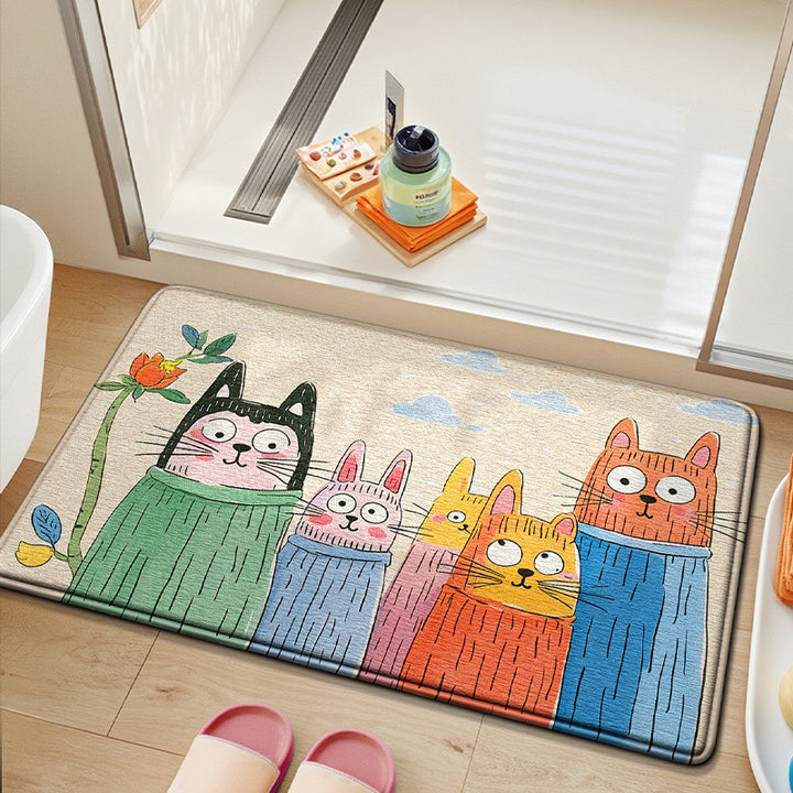 Cute Bunny-Themed Bath Mat