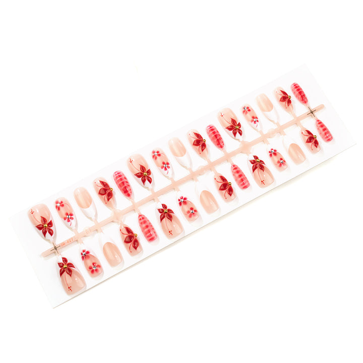 Elegant Floral Press-On Nails