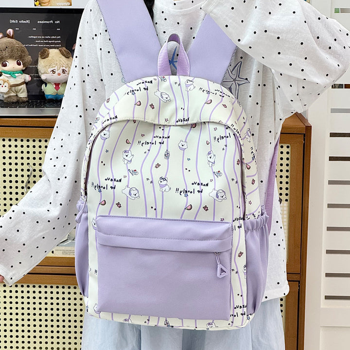 Cute Cartoon-Illustrated Backpack Bowlift
