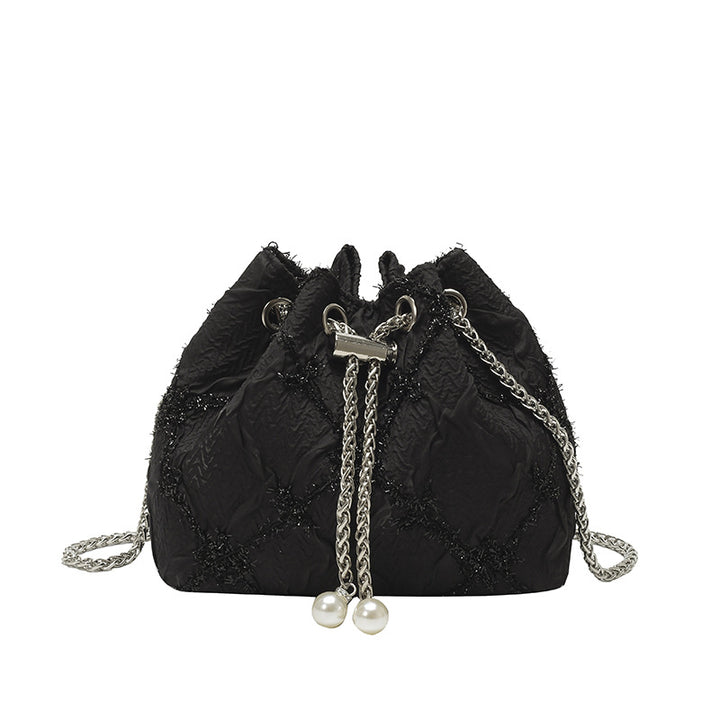 Elegant Drawstring Satin Handbag