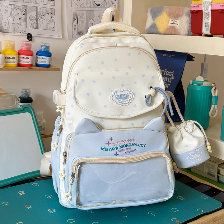Stylish Water-Resistant Star-Patterned Backpack Bowlift