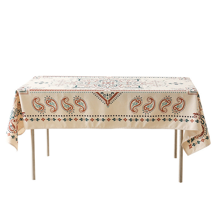 Water-repellent rectangular tablecloth with paisley pattern and coated cotton look Bowlift