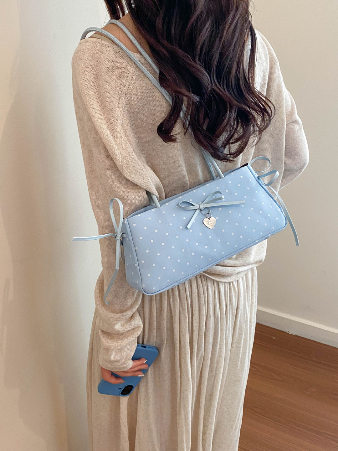Polka Dot Print Shoulder Bag