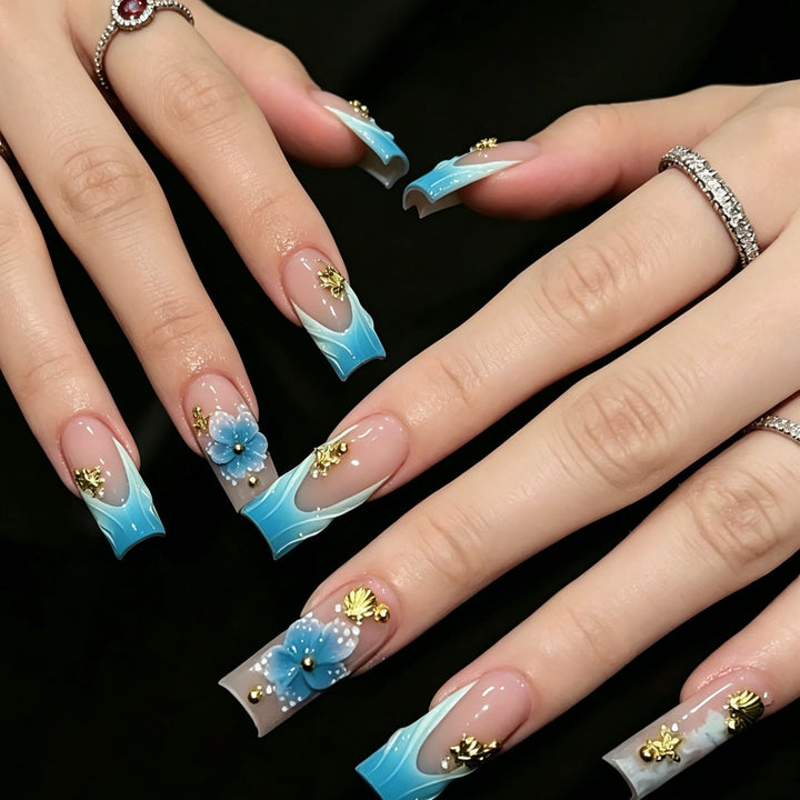 3D Floral Acrylic Nail Enhancements Bowlift