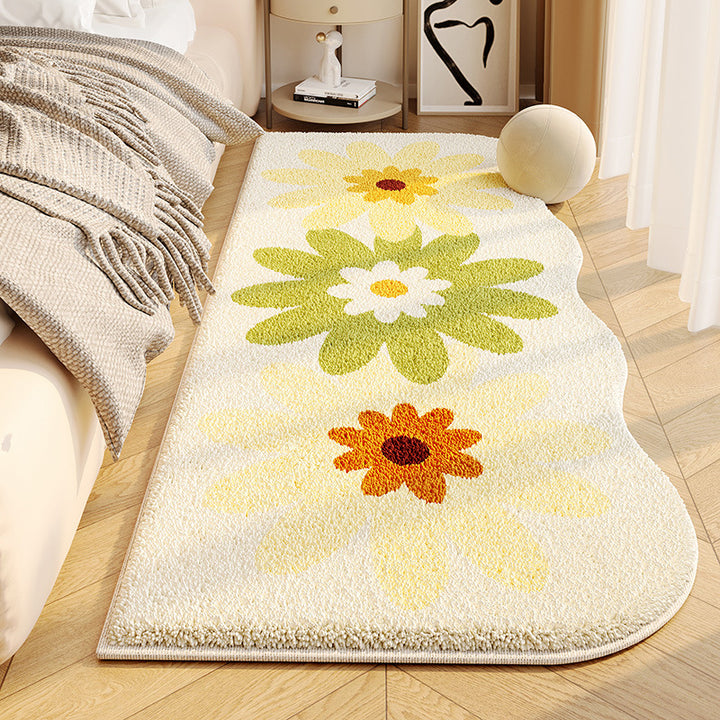 Floral Shaped Plush Area Rug Bowlift