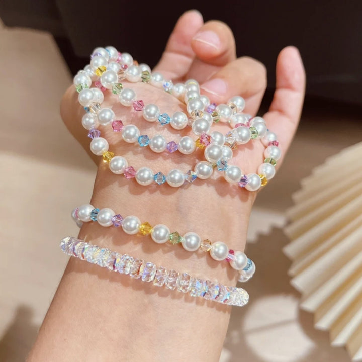 Colorful Beaded Pearl Bracelet Set Bowlift