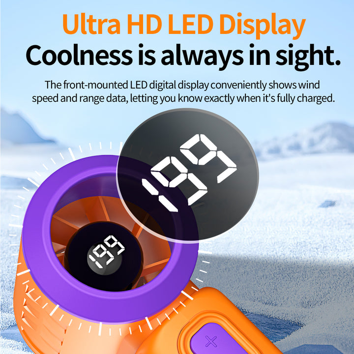 Women Portable Mini Fan with LED Temperature Display Bowlift