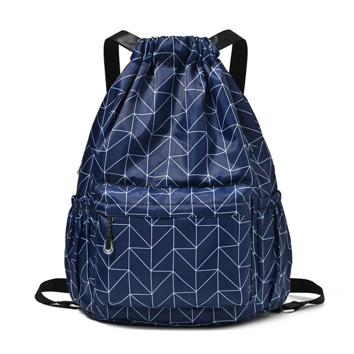Drawstring Elephant Print Backpack Bowlift