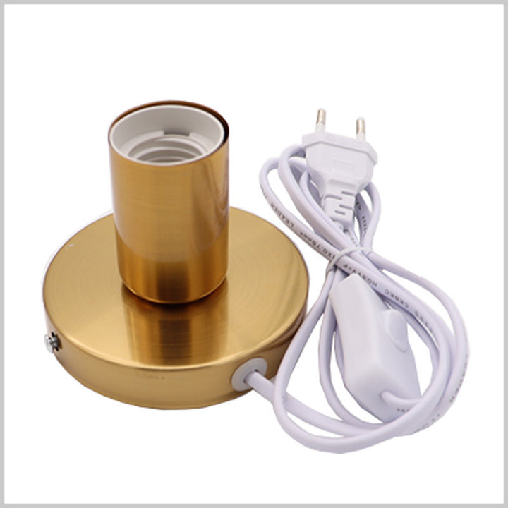 Metal Plug-In Lamp Holder with Inline Switch and EU Plug Bowlift