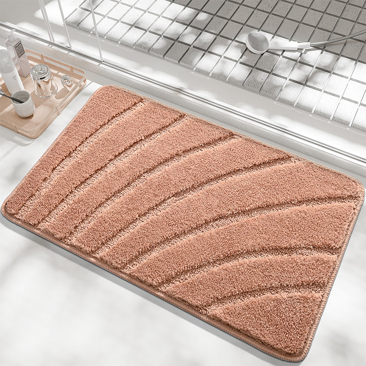 Plush Wave Pattern Bath Mat Bowlift