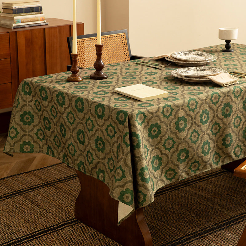 Rectangular tablecloth made of cotton-linen blend with ornamental jacquard structure Bowlift