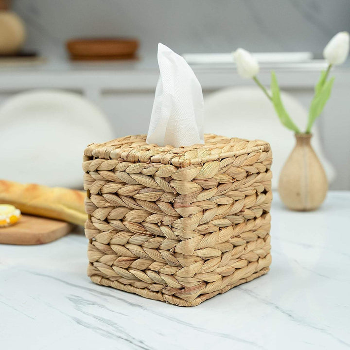 Natural Fiber Tissue Box Holder Bowlift
