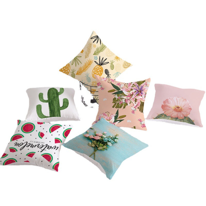 Tropical Pineapple and Banana Pattern Decorative Throw Pillow Cover