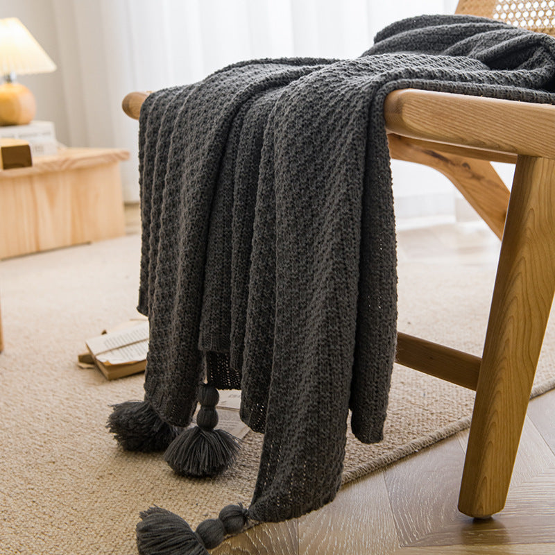 Soft Textured Knit Throw Blanket