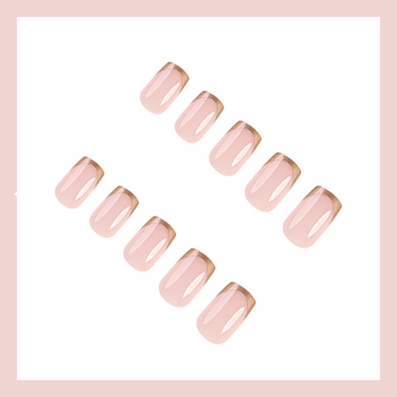 Nail art set with elegant gold French tip Bowlift