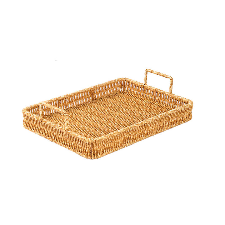 Decorative Woven Storage Basket with Carry Handles