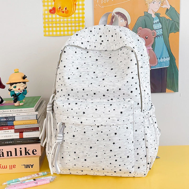 Star-Print Casual Backpack Bowlift