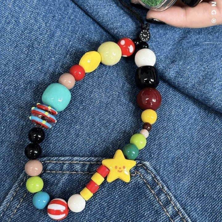 Colorful Decorative Beaded Phone Lanyard Bowlift