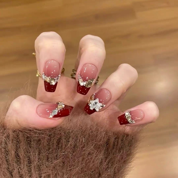 Artistic Floral Press-On Nail Set