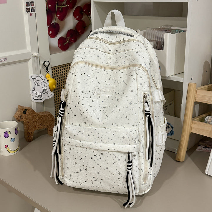 Star-Print Casual Backpack Bowlift