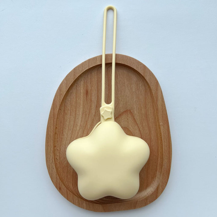 Soft-Touch Silicone Star-Shaped Mini Pouch Keychain with Elastic Loop
