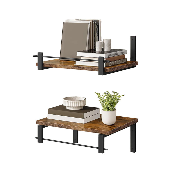 Wall shelf with industrial wood-metal design Bowlift