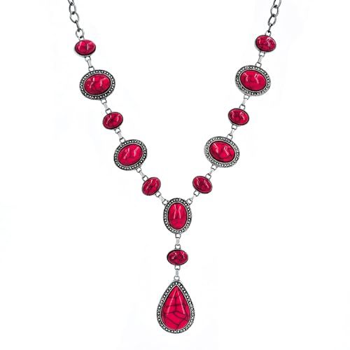 Vintage-Inspired Stone Pendant Necklace Bowlift