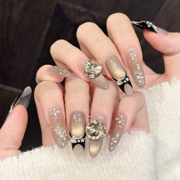 Glamorous Rhinestone-Embellished Nail Art Set