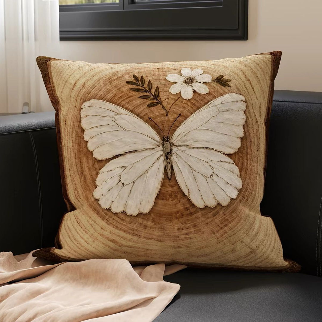 Butterfly-Themed Decorative Throw Pillow