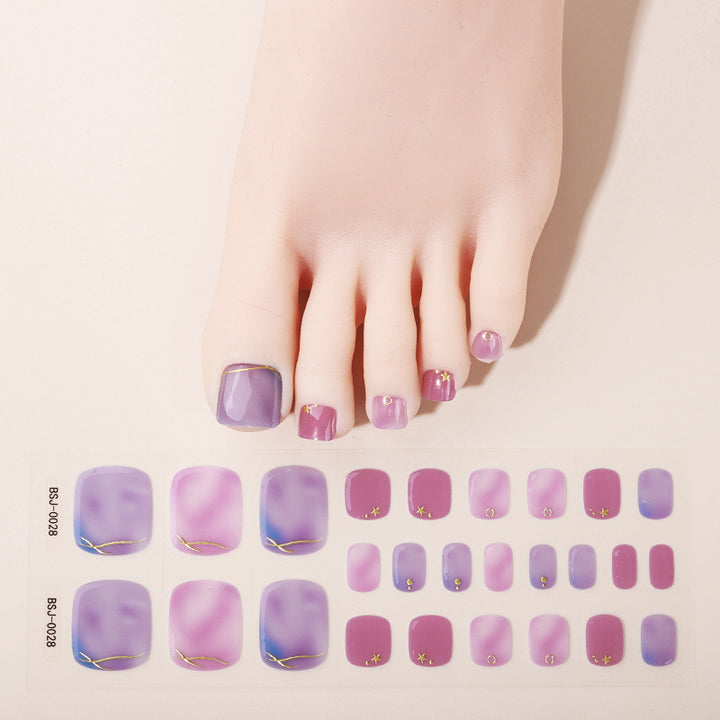Floral Design Press-On Toenail Wraps