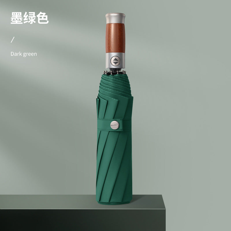Women Folding Umbrella with Ergonomic Handle Bowlift