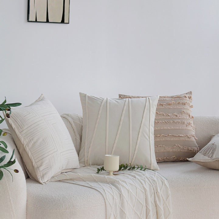 Decorative cushion with structured stripes and soft cotton cover Bowlift