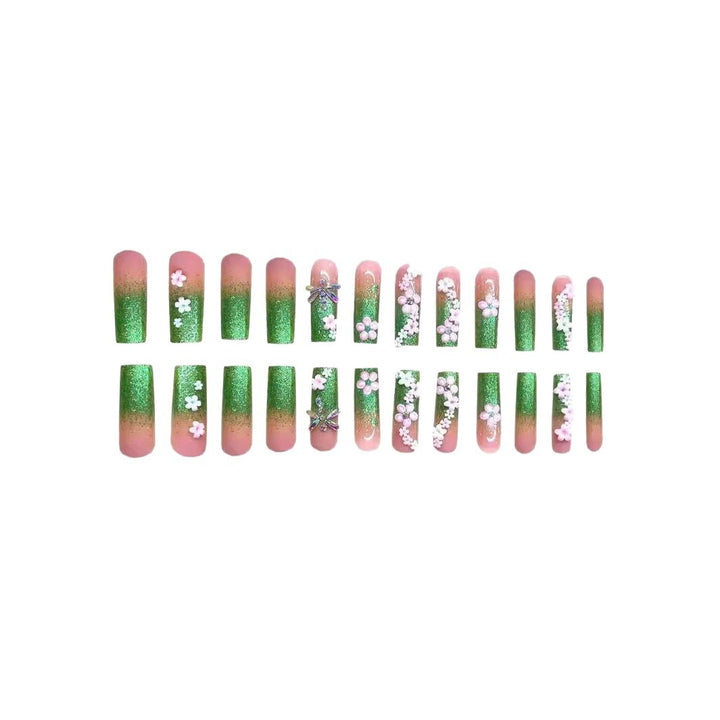Floral Garden Acrylic Nail Art Extensions Bowlift