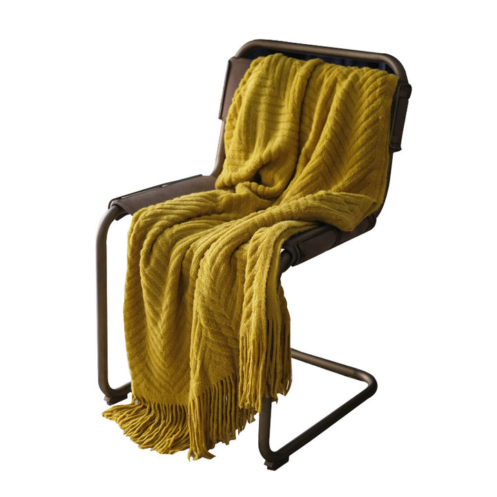 Textured Fringe Throw Blanket