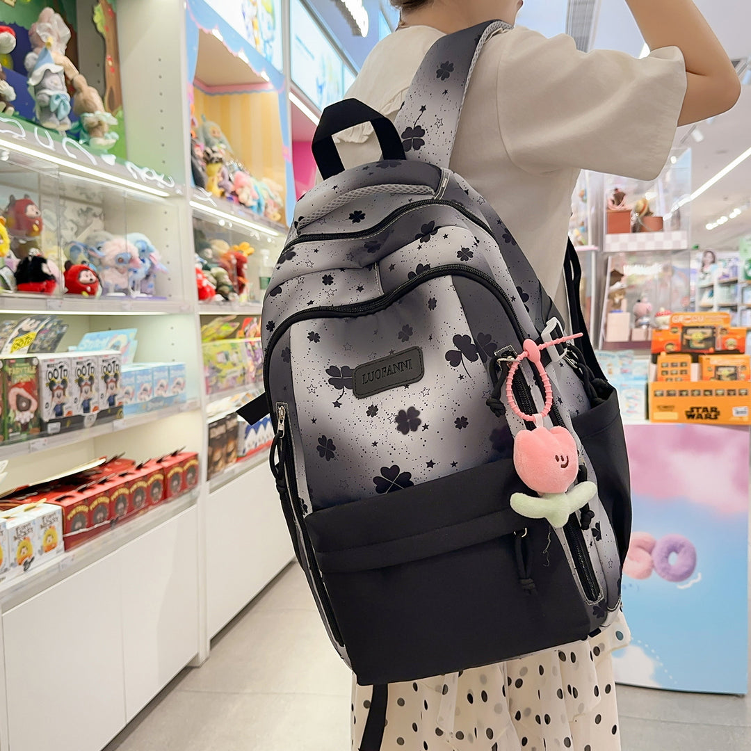 Stylish Floral Print Student Backpack Bowlift