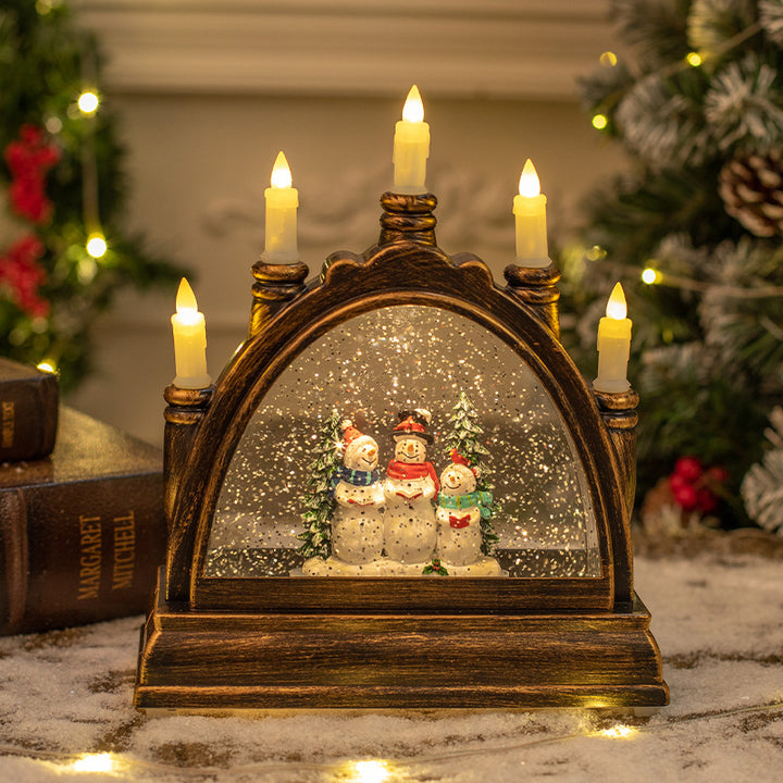 Decorative Snowman Scene Lantern