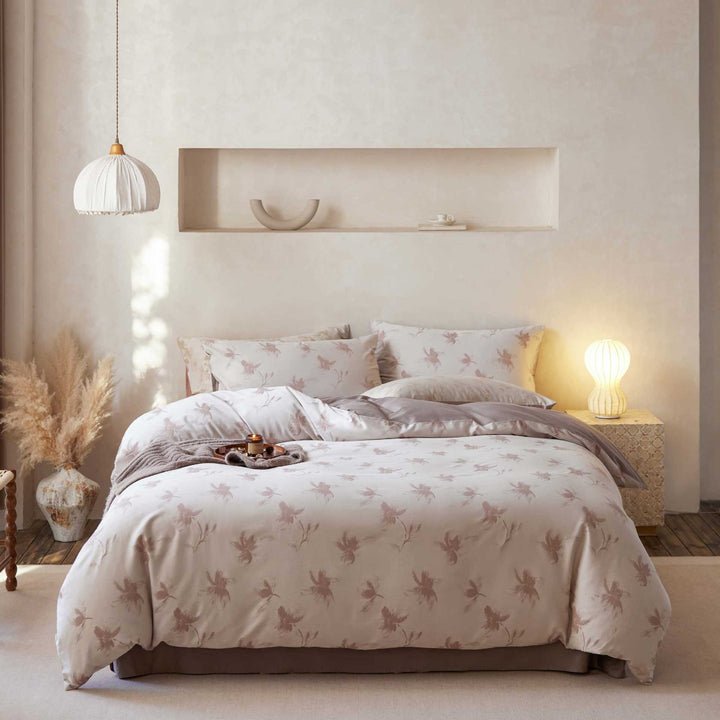 Floral Linen-Blend Duvet Cover Set with Pillow Shams